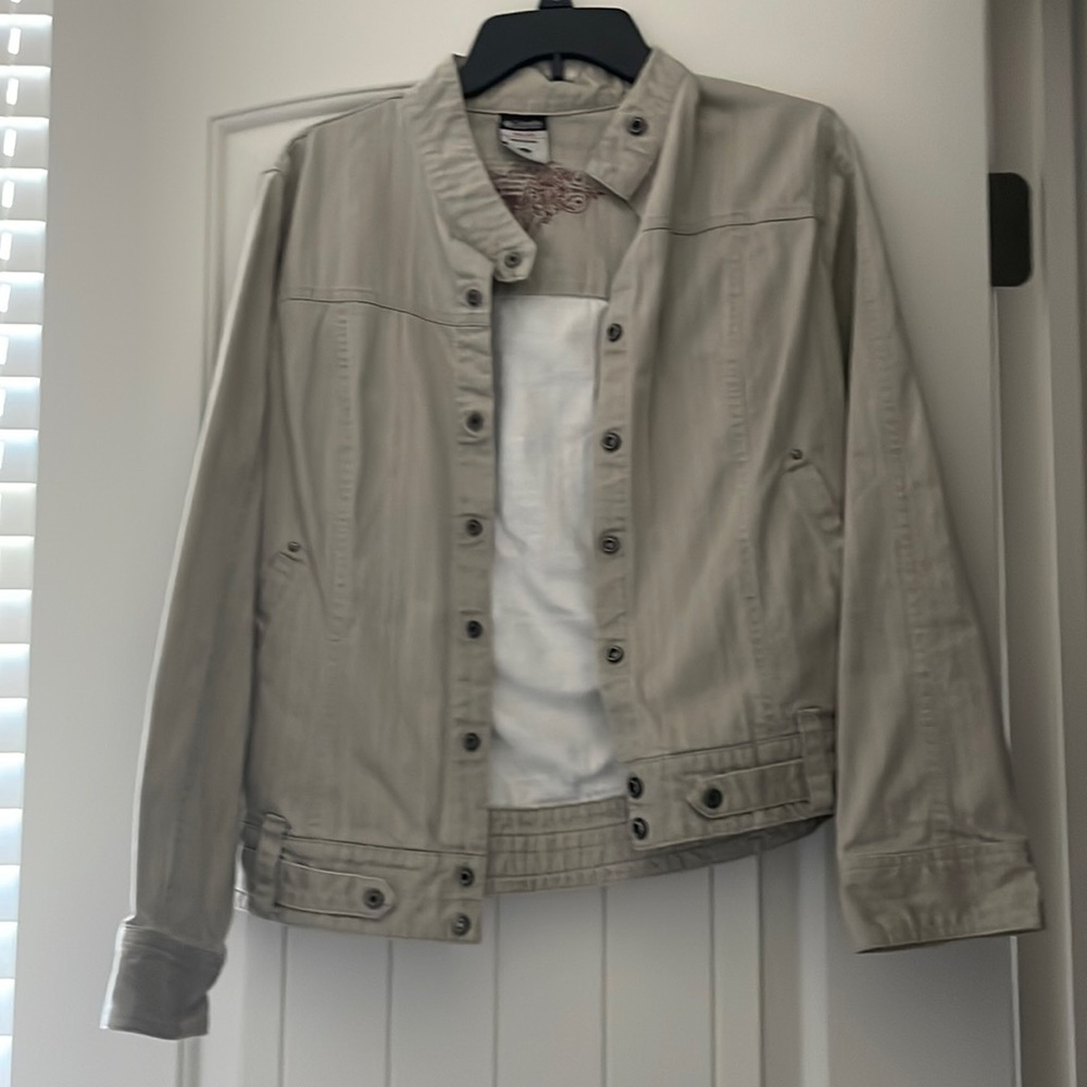 Columbia snap up tan jacket size medium women’s